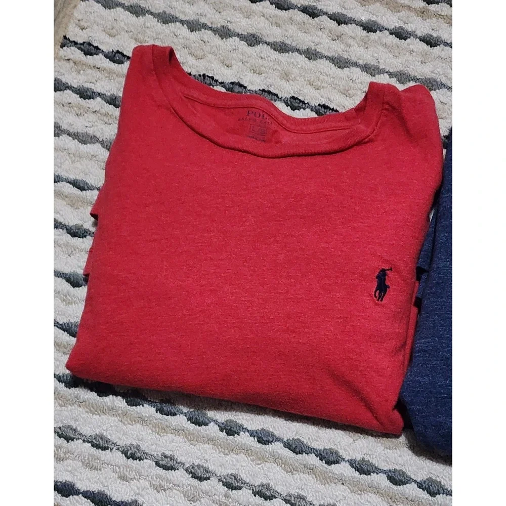 Lot Of 3 Polo Ralph Lauren Cotton Long Sleeve Crew Neck T-shirts Size Large